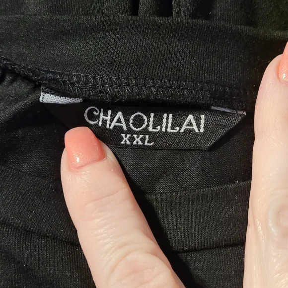 *SOLD* QUEEN BEE Crystal Beaded Black Fitted Tee Crown Bee Sz XXL (14) - Picture 6 of 8